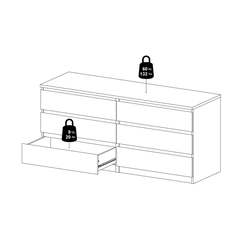 Naia Wide Chest of 6 Drawers (3+3) in Cashmere – image 12