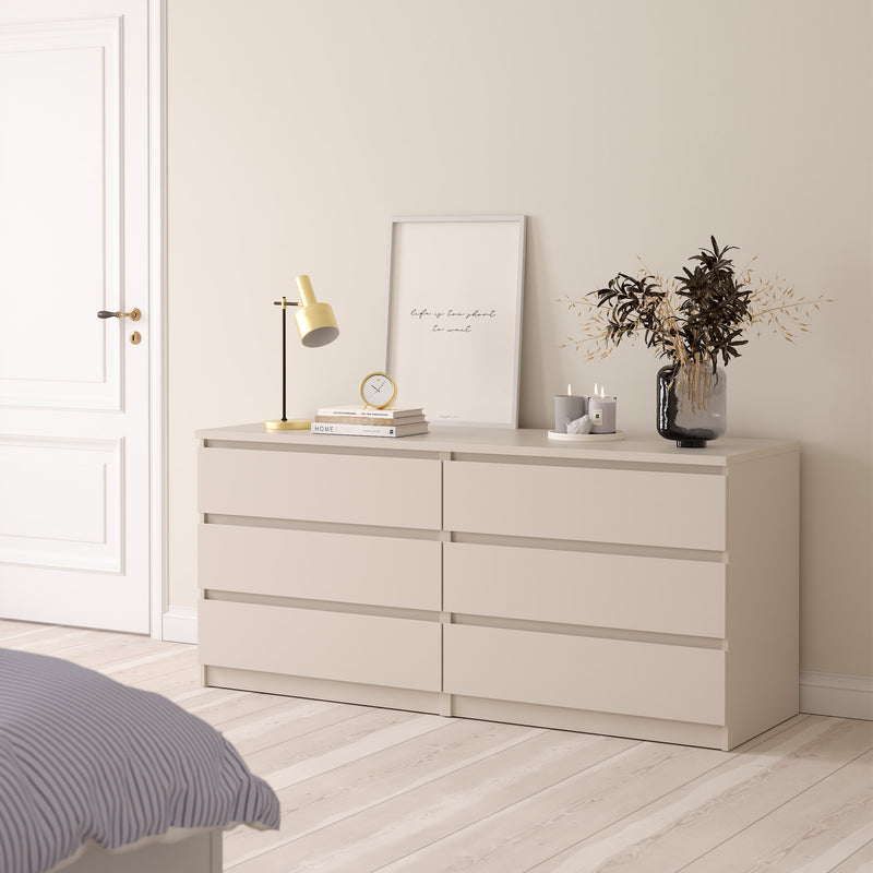 Naia Wide Chest of 6 Drawers (3+3) in Cashmere – image 6