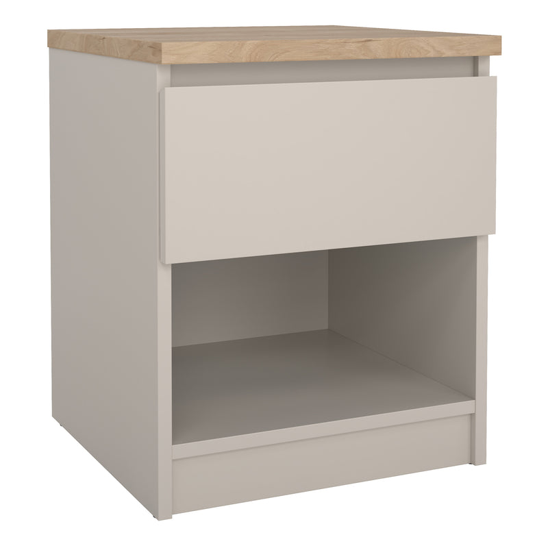 Naia Bedside 1 Drawer 1 Shelf – Cashmere – image 1