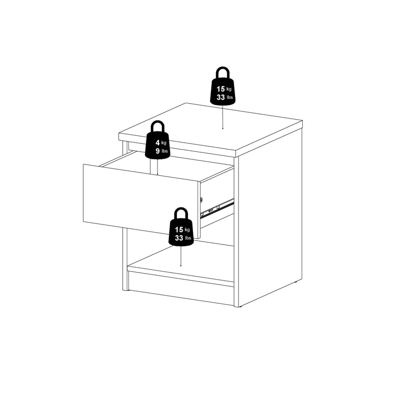 Naia Bedside 1 Drawer 1 Shelf – Cashmere – image 10