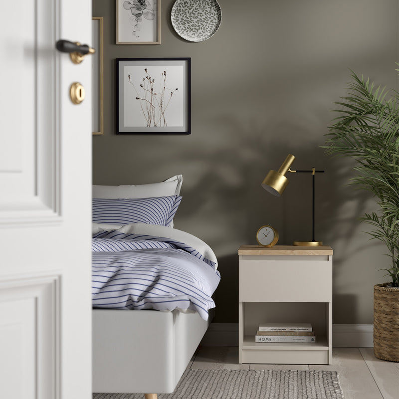 Naia Bedside 1 Drawer 1 Shelf – Cashmere – image 5