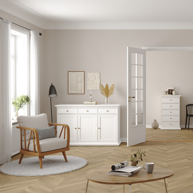 Paris Sideboard with 3 doors and 3 drawers – White – image 7