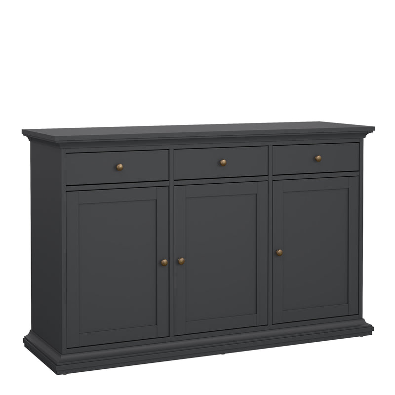 Paris Sideboard with 3 doors and 3 drawers – Matt grey – image 1