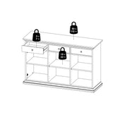 Paris Sideboard with 3 doors and 3 drawers – Matt grey – image 14