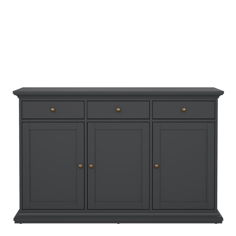 Paris Sideboard with 3 doors and 3 drawers – Matt grey – image 2