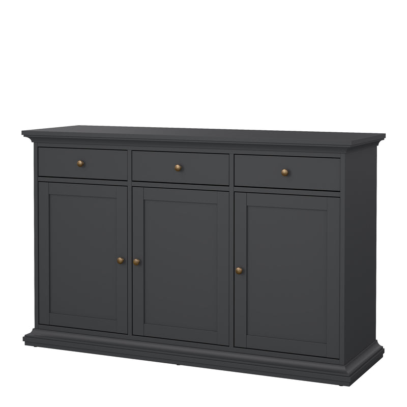 Paris Sideboard with 3 doors and 3 drawers – Matt grey – image 3