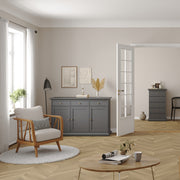 Paris Sideboard with 3 doors and 3 drawers – Matt grey – image 7