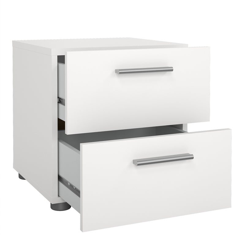 Pepe Bedside 2 Drawers – White – image 4