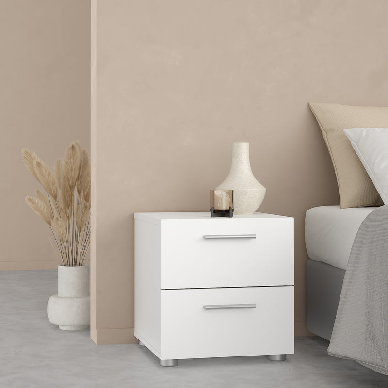 Pepe Bedside 2 Drawers – White – image 6