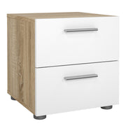 Pepe Bedside 2 Drawers – Oak & White – image 1