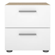 Pepe Bedside 2 Drawers – Oak & White – image 2