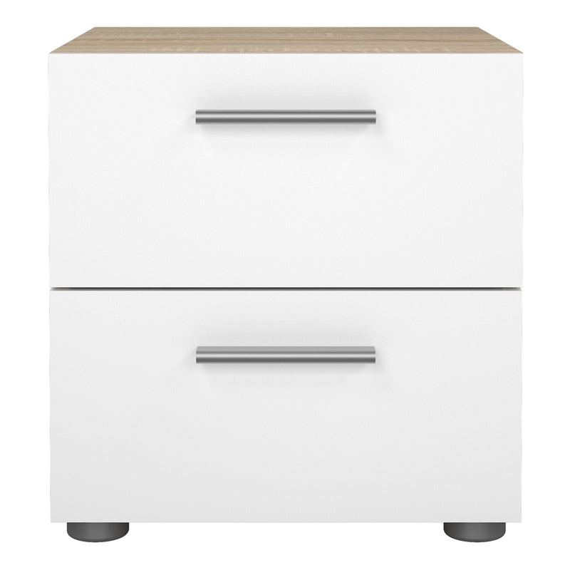 Pepe Bedside 2 Drawers – Oak & White – image 2