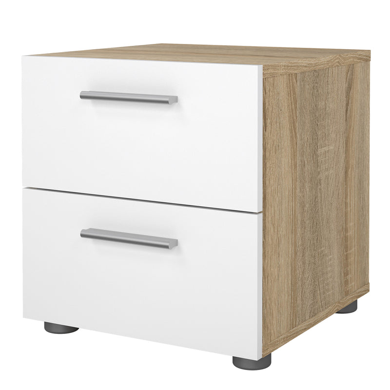 Pepe Bedside 2 Drawers – Oak & White – image 3
