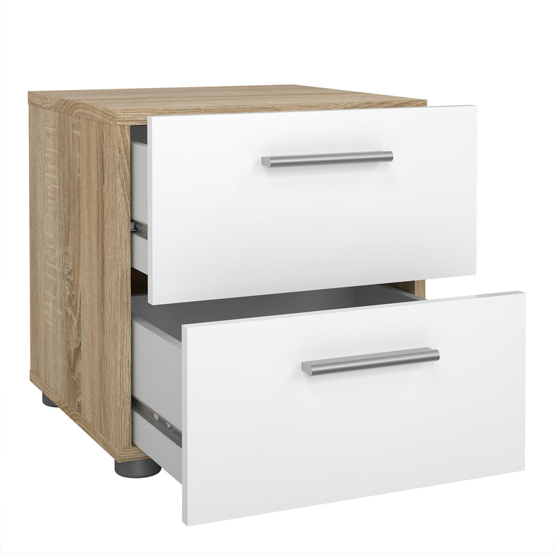 Pepe Bedside 2 Drawers – Oak & White – image 4