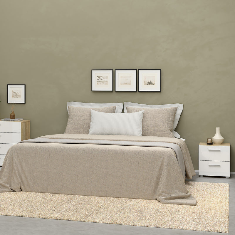 Pepe Bedside 2 Drawers – Oak & White – image 5