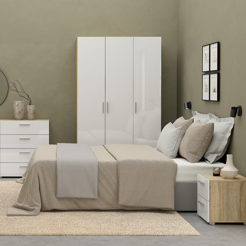 Pepe Bedside 2 Drawers – Oak & White – image 6
