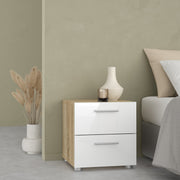 Pepe Bedside 2 Drawers – Oak & White – image 7