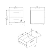 Pepe Bedside 2 Drawers – Truffle Oak – image 10