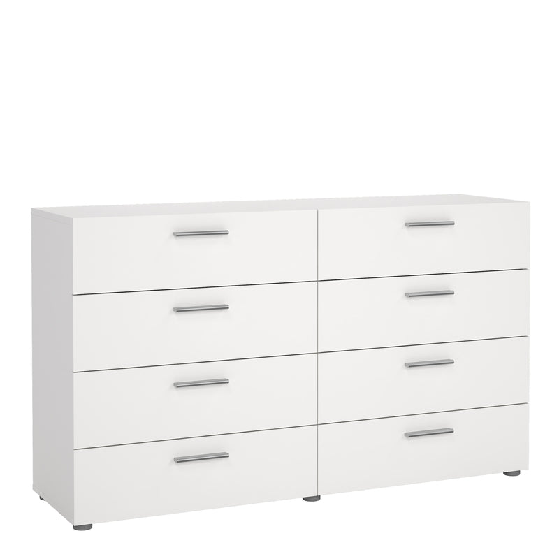 Pepe Wide Chest of 8 Drawers (4+4) in White – image 1