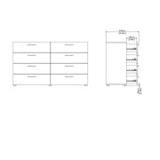 Pepe Wide Chest of 8 Drawers (4+4) in White – image 12