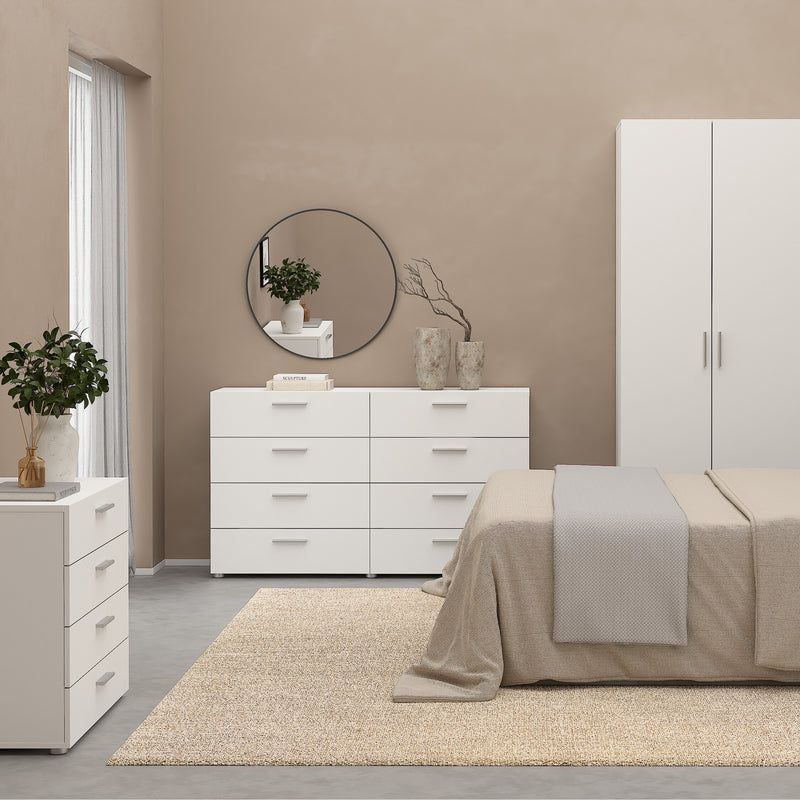 Pepe Wide Chest of 8 Drawers (4+4) in White – image 6