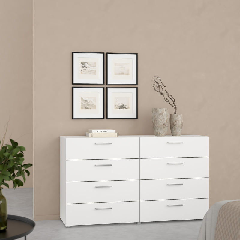 Pepe Wide Chest of 8 Drawers (4+4) in White – image 8