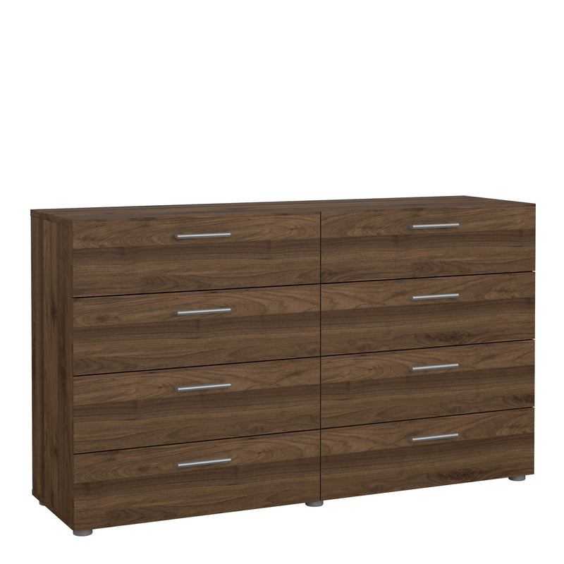 Pepe Wide Chest of 8 Drawers (4+4) in Walnut – image 1
