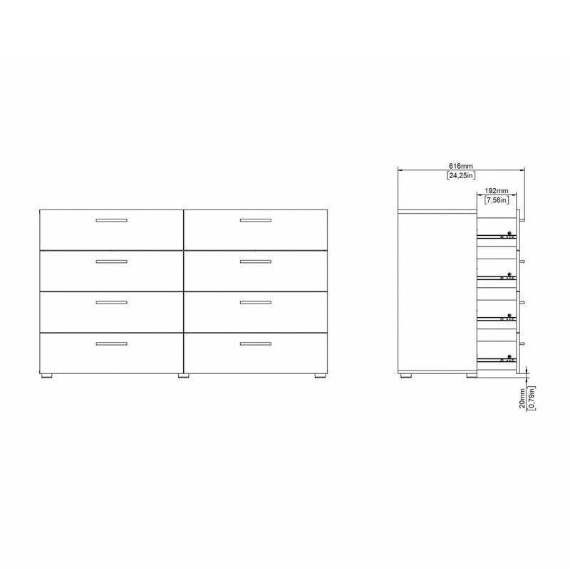 Pepe Wide Chest of 8 Drawers in Black – image 12