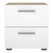 Pepe Bedside 2 Drawers in Oak structure/White High Gloss – image 2