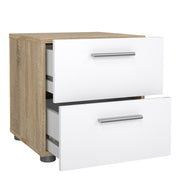 Pepe Bedside 2 Drawers in Oak structure/White High Gloss – image 4