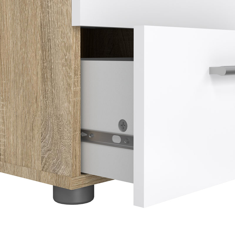 Pepe Bedside 2 Drawers in Oak structure/White High Gloss – image 7