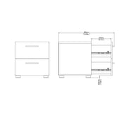 Pepe Bedside 2 Drawers in Oak structure/White High Gloss – image 9