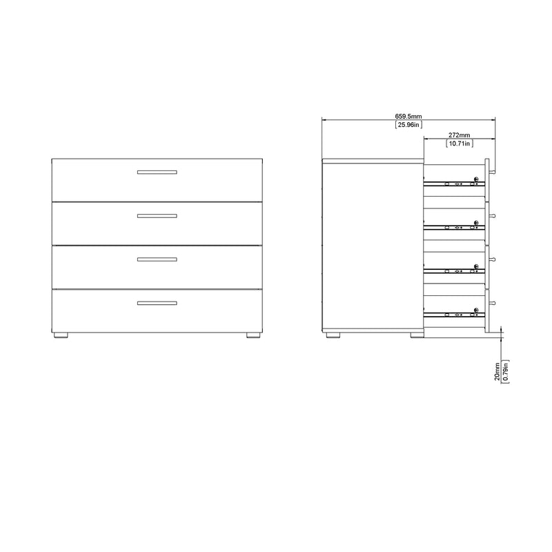 Pepe Chest of 4 Drawers – Oak & White – image 11