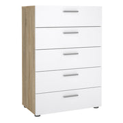 Pepe Chest of 5 Drawers – Oak & White – image 1