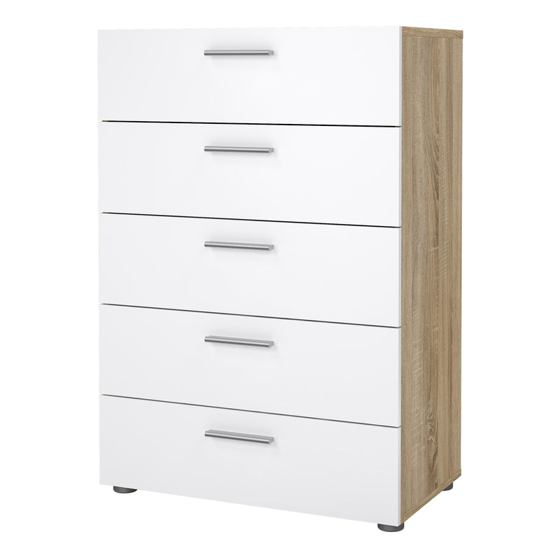 Pepe Chest of 5 Drawers – Oak & White – image 3