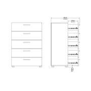 Pepe Chest of 5 Drawers – Oak & White – image 9