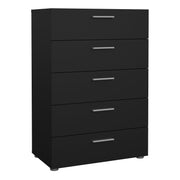 Pepe Chest of 5 Drawers – Black – image 1