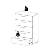 Pepe Chest of 5 Drawers – Black – image 10