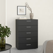 Pepe Chest of 5 Drawers – Black – image 5
