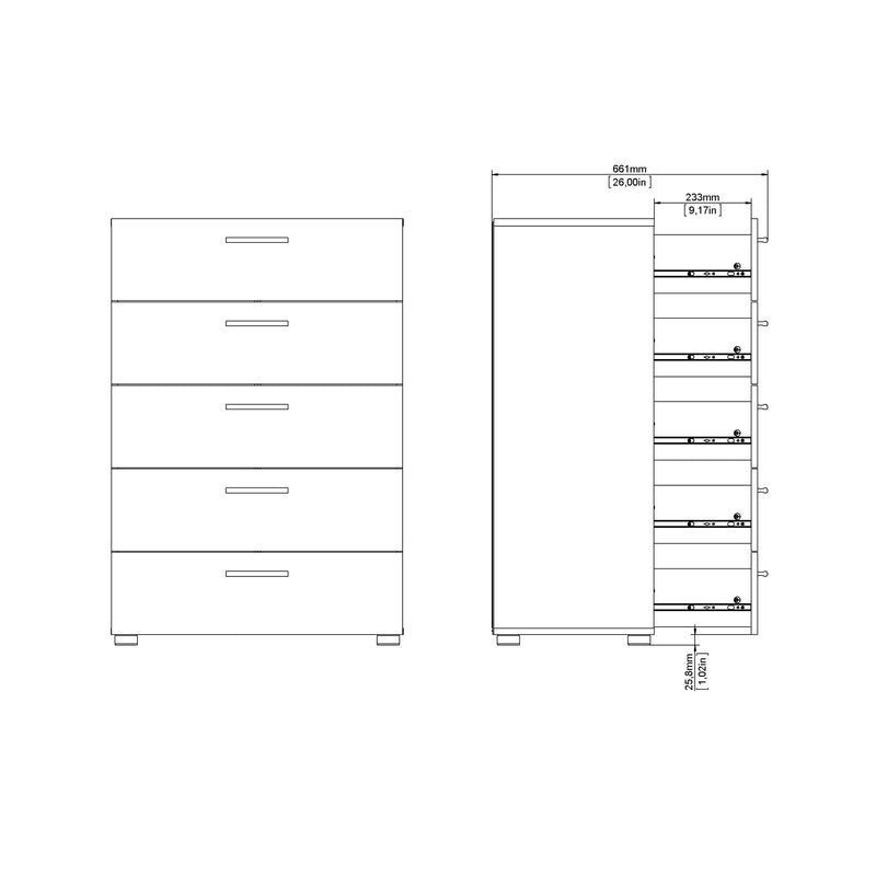 Pepe Chest of 5 Drawers – Black – image 9