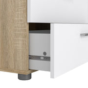 Pepe Wide Chest of 8 Drawers (4+4) in Oak structure/White High Gloss – image 7