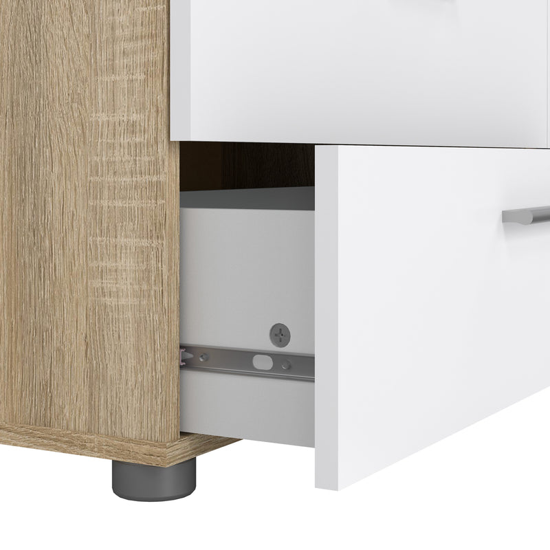 Pepe Wide Chest of 8 Drawers (4+4) in Oak structure/White High Gloss – image 7