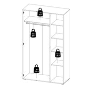 Pepe Wardrobe with 3 Doors Woodgrain – White – image 12