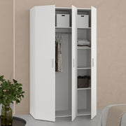 Pepe Wardrobe with 3 Doors Woodgrain – White – image 7