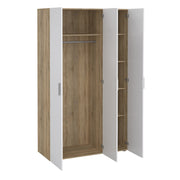 Pepe Wardrobe with 3 Doors Woodgrain – Oak & White – image 4