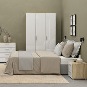 Pepe Wardrobe with 3 Doors Woodgrain – Oak & White – image 5