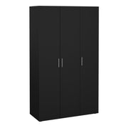 Pepe Wardrobe with 3 Doors Woodgrain – Black – image 1