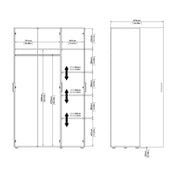 Pepe Wardrobe with 3 Doors Woodgrain – Black – image 11