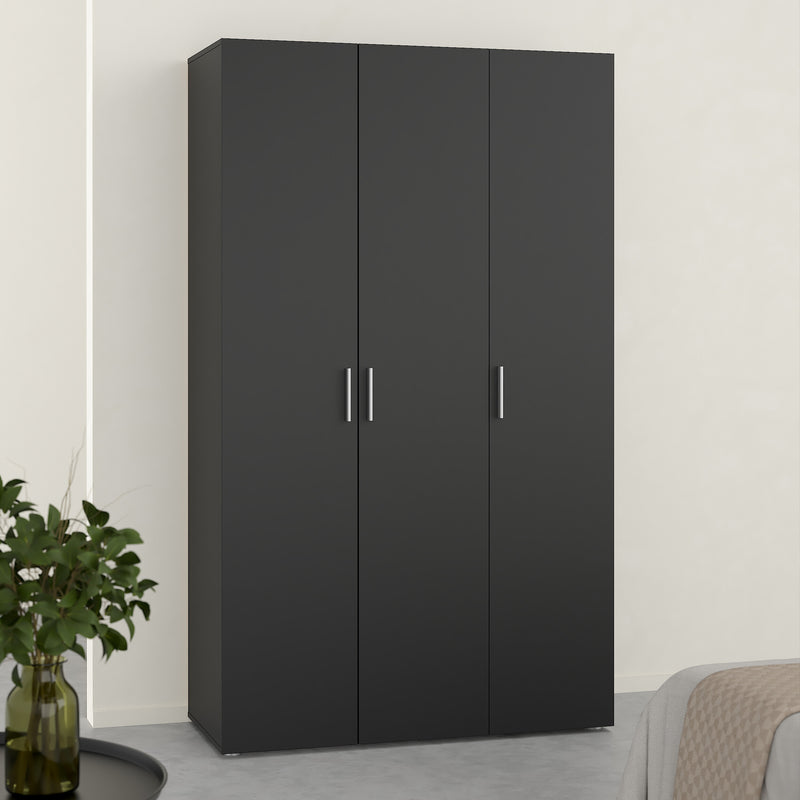 Pepe Wardrobe with 3 Doors Woodgrain – Black – image 6