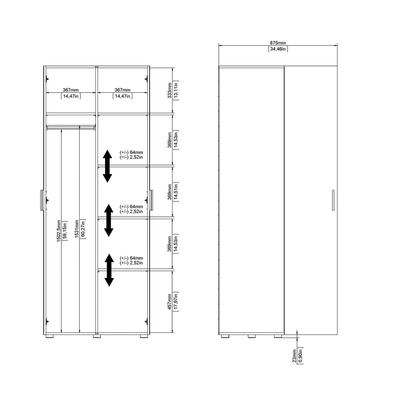 Pepe Wardrobe with 2 Doors – image 11